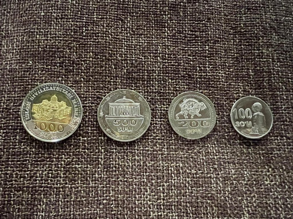 ウズベキスタンの通貨スムの硬貨表面の画像です。