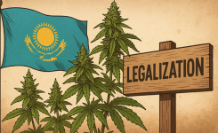 カザフスタンにおいて産業用大麻が合法化されたことに関する記事のアイキャッチ画像です。