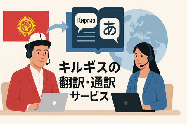 キルギス語の翻訳、通訳サービスについての記事のアイキャッチです。