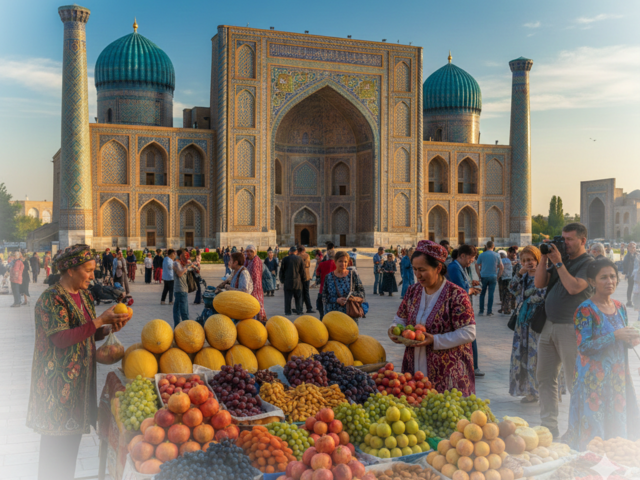 ウズベキスタンのベストシーズンについて書いた記事のアイキャッチ