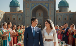 日本人男性とウズベキスタン女性の結婚のイメージ画像
