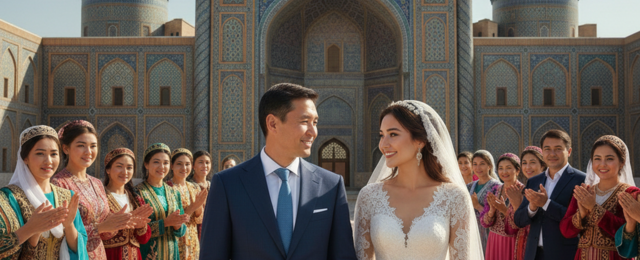 日本人男性とウズベキスタン女性の結婚のイメージ画像