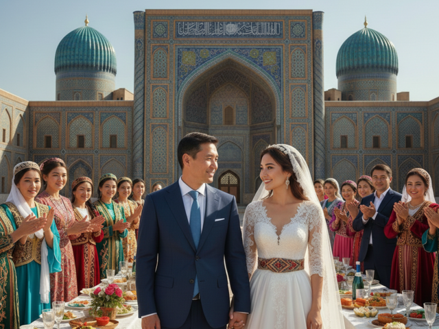 日本人男性とウズベキスタン女性の結婚のイメージ画像