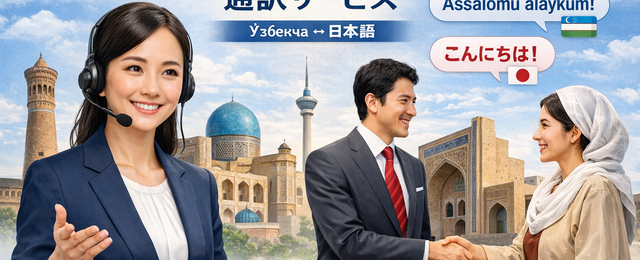日本語とウズベク語間の通訳サービスに関する記事のアイキャッチ
